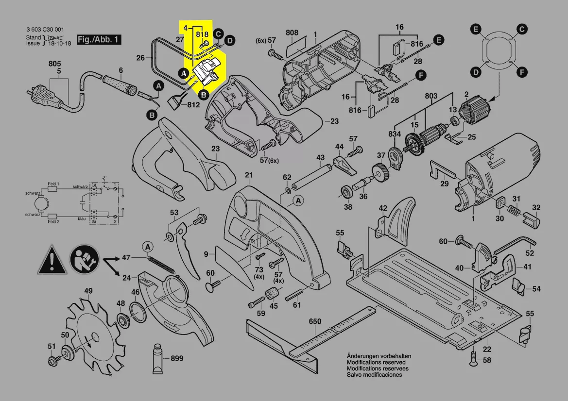 Interrupteur pour scie BOSCH PKS 54